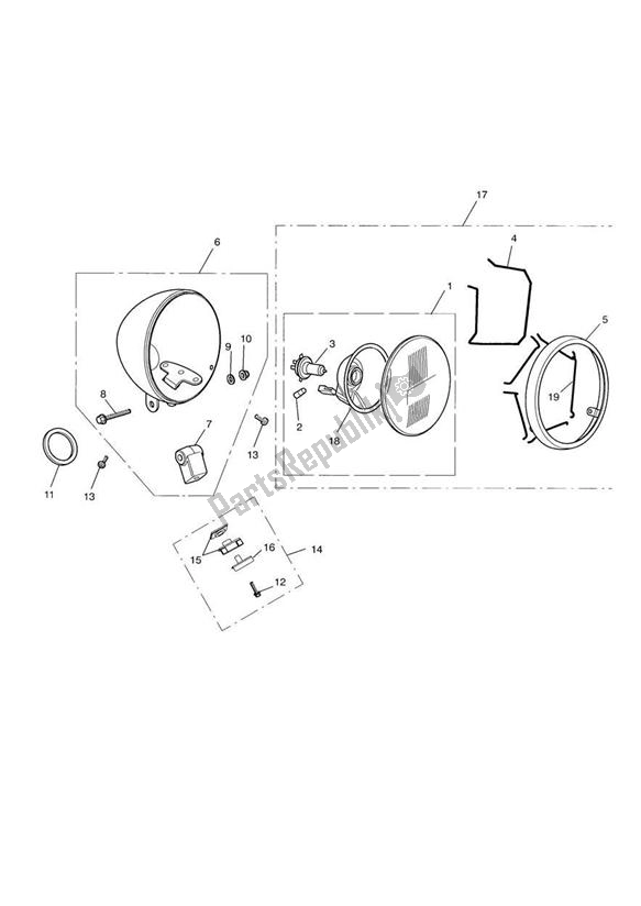 Wszystkie części do Monta? Reflektorów Triumph America Carburettor 790 2002 - 2007